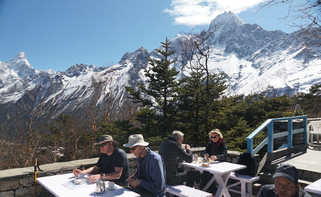 Everest base camp helicopter tour breakfast hotel Everest view